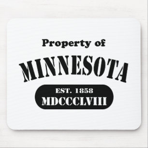 Eigenschaft von Minnesota - schwarzer Text Mousepad