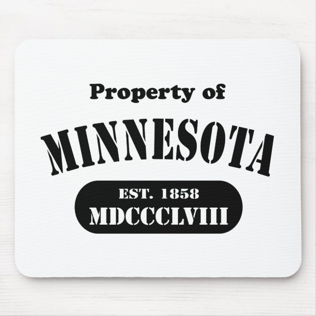 Eigenschaft von Minnesota - schwarzer Text Mousepad (Vorne)