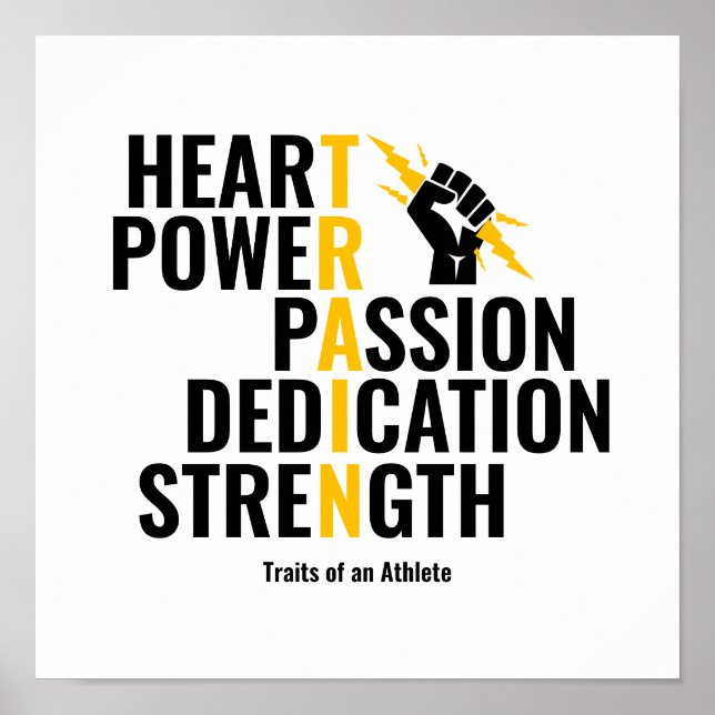 Eigenschaften eines Athleten Poster (Vorne)