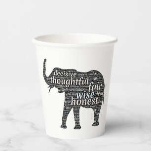 Eigenschaften eines Elephant Word Cloud Paper Cups Pappbecher