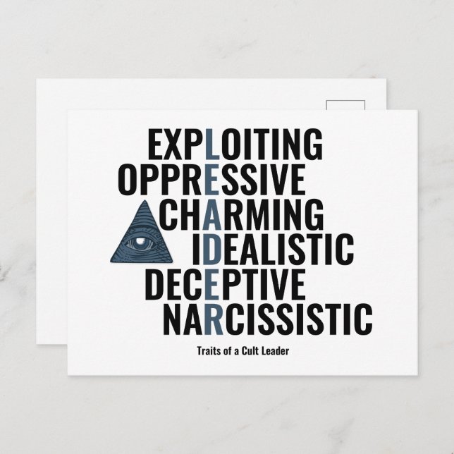 Eigenschaften eines Kultführers Postkarte (Vorne/Hinten)