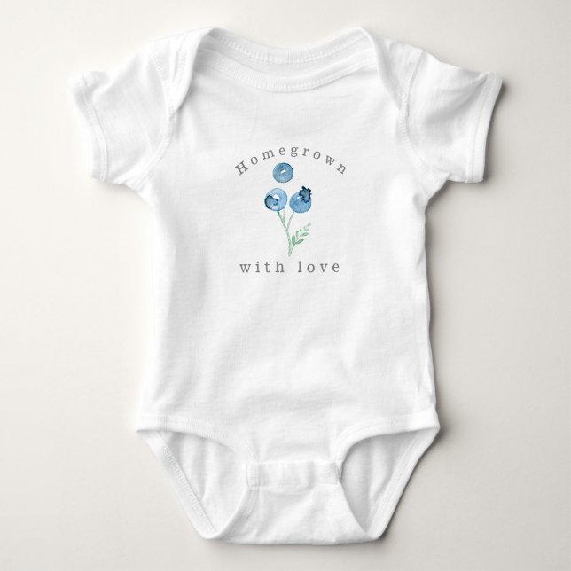 Eigenständig mit Liebe | Blueberry Trio Wasserfarb Baby Strampler (Vorderseite)
