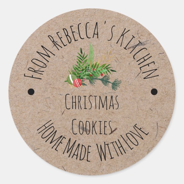 Eigenständig mit Liebe-Kraft-Papier | Weihnachtske Runder Aufkleber (Vorderseite)