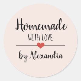 Eigenständig mit Liebe-Rosa-Schrift Runder Aufkleber