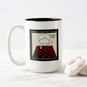 Eigentlich bewegen zweifarbige tasse