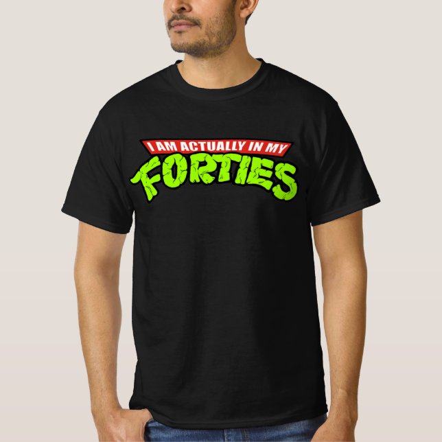 Eigentlich in meinen Vierzigern - Ninja Turtles T-Shirt (Vorderseite)