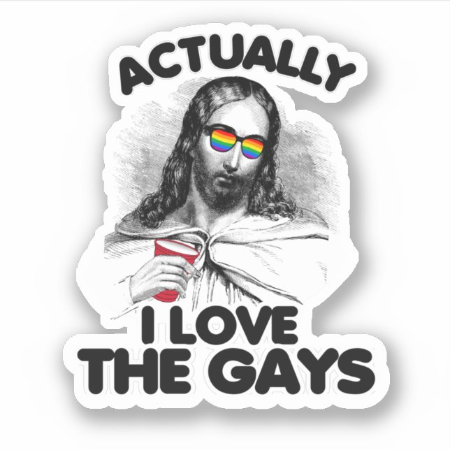Eigentlich Liebe ich die Homosexuellen Aufkleber (Vorderseite)