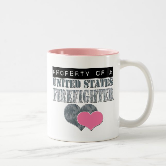 Eigentum eines US-Feuerwehrmanns Zweifarbige Tasse (Rechts)