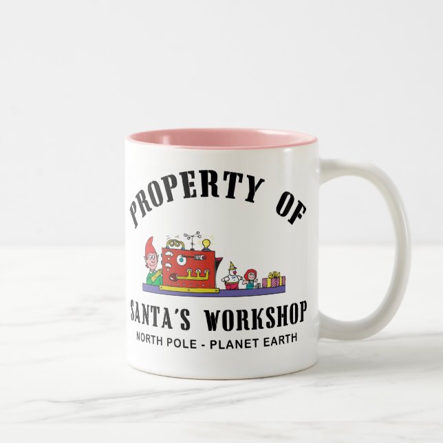 Eigentum Sankt des Werkstatt-Geschenks Zweifarbige Tasse (Rechts)