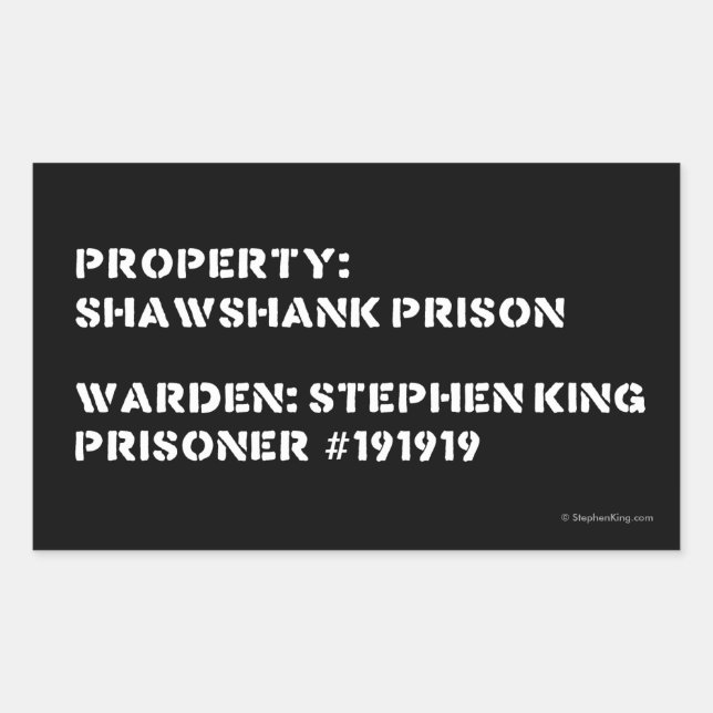 Eigentum: Shawshank Gefängnis Rechteckiger Aufkleber (Vorderseite)