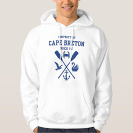 Eigentum von Cape Breton Dark Blue Letters Hoodie