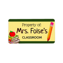 Eigentum von Frau Custom Classroom Label Teacher Adressaufkleber