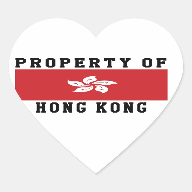 Eigentum von Hongkong Herz-Aufkleber (Vorderseite)