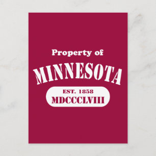 Eigentum von Minnesota - jede bkgd Farbe! Postkarte