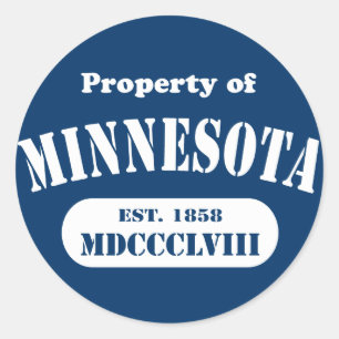 Eigentum von Minnesota - jede Farbe! Runder Aufkleber