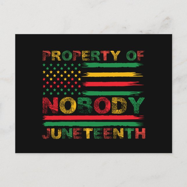 Eigentum von Niemand Juneteente US-amerikanische F Postkarte (Vorderseite)