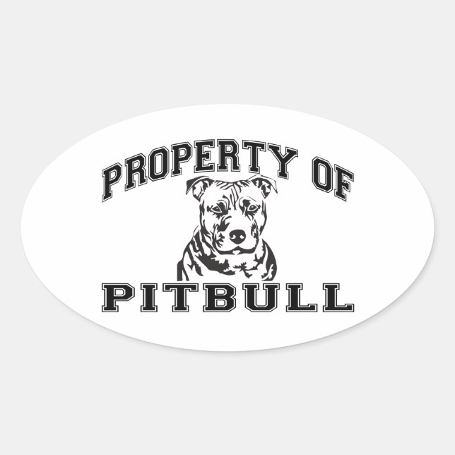 Eigentum von Pitbull Ovaler Aufkleber (Vorderseite)
