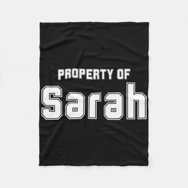 Eigentum von Sarah Funny Bachelor Geschenke für Gr Fleecedecke (Vorderseite)