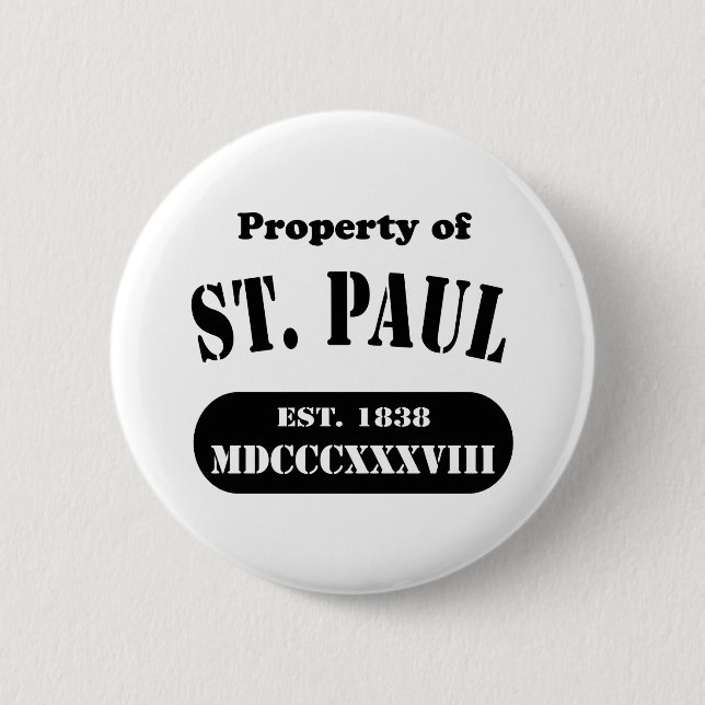Eigentum von St. Paul Button (Vorderseite)