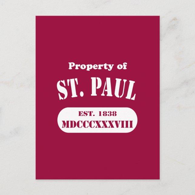 Eigentum von St. Paul Postkarte (Vorderseite)