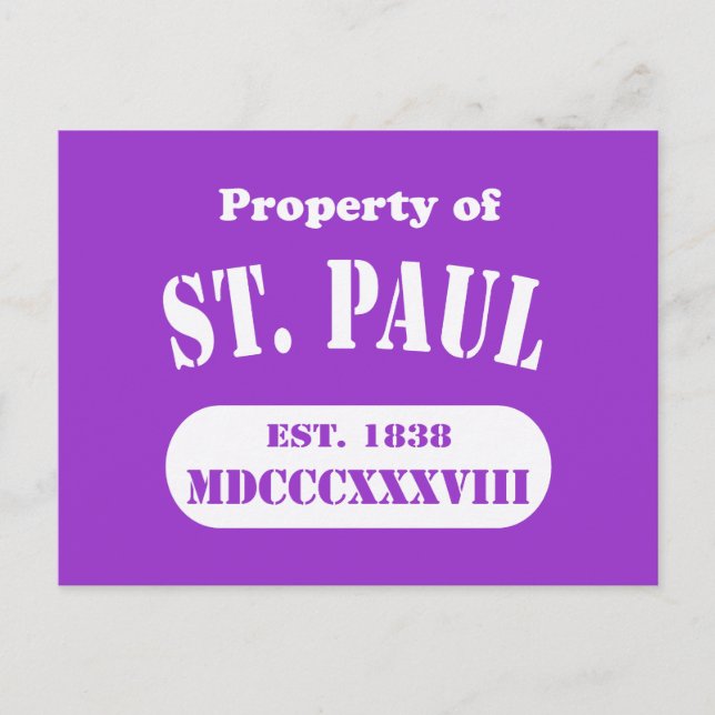 Eigentum von St. Paul Postkarte (Vorderseite)