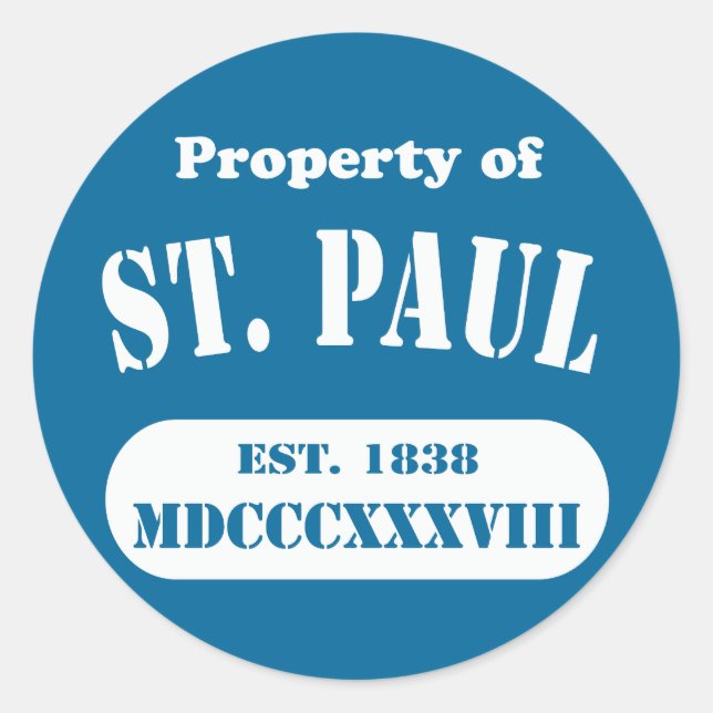 Eigentum von St. Paul Runder Aufkleber (Vorderseite)