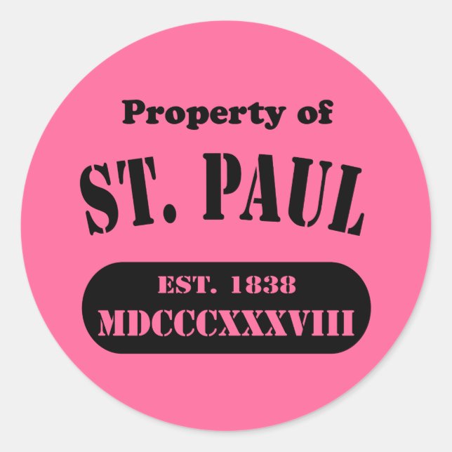 Eigentum von St. Paul Runder Aufkleber (Vorderseite)