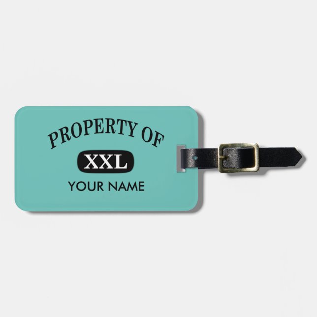 Eigentum von XXL Ihr Name Gepäckanhänger (Vorderseite horizontal)