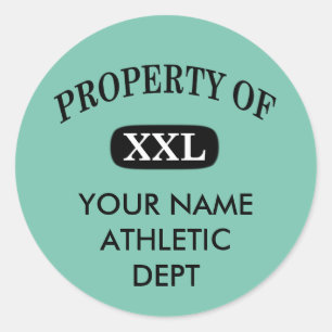 Eigentum von XXL Ihr Name Runder Aufkleber