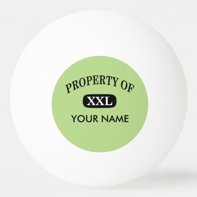 Eigentum von XXL Ihr Name Tischtennisball (Vorderseite)