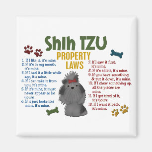 Eigentums-Gesetze 4 Shih Tzu Magnet