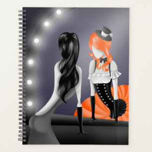 Eigenwillige Ballerina & Tänzer Spiegelung Orange Planer