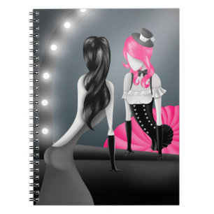 Eigenwillige Ballerina & Tänzerin Reflexion rosa Notizblock