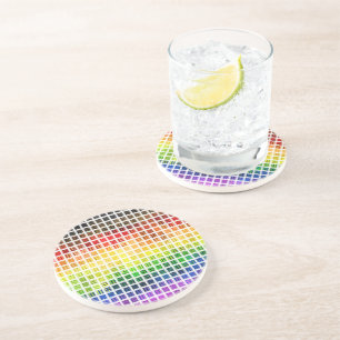 Eigenwillige Boho-Karoflagge in farbenfroher Gay-R Getränkeuntersetzer