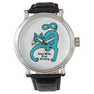 Eigenwillige Expressive Katze Armbanduhr