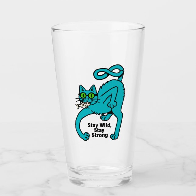 Eigenwillige Expressive Katze Glas (Vorderseite)