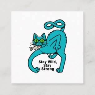 Eigenwillige Expressive Katze Quadratische Visitenkarte