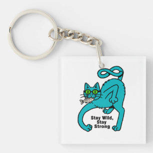 Eigenwillige Expressive Katze Schlüsselanhänger
