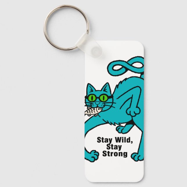 Eigenwillige Expressive Katze Schlüsselanhänger (Vorderseite)