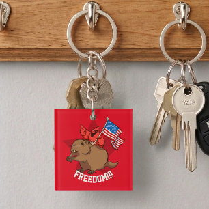 Eigenwilliger Roter Kardinal und Freiheitsmurmelti Schlüsselanhänger