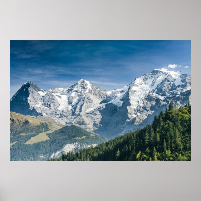 Eiger, Mönch and Jungfrau, Switzerland - Swiss Alp Poster (Vorne)
