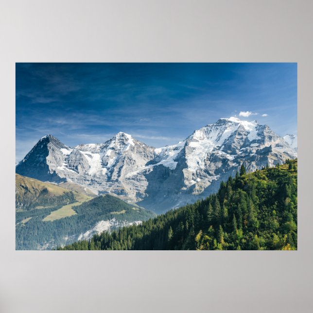 Eiger, Mönch and Jungfrau, Switzerland Swiss Alps Poster (Vorne)