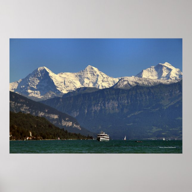 Eiger, Mönch & Jungfrau, Thunersee, Schweiz Poster (Vorne)