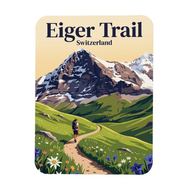 Eiger Trail Schweiz Magnet (Vertikal)