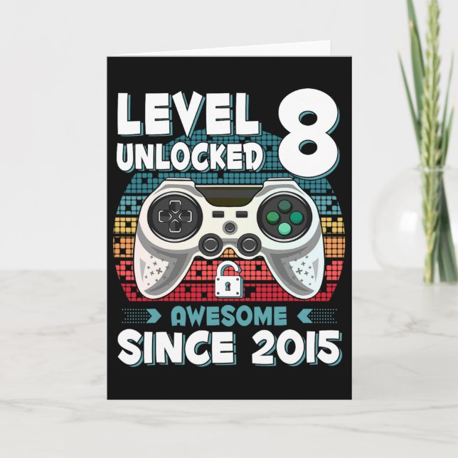 Eight 8yr Bday Son Boy Funny Gamer 8th 8 Year Old  Karte (Vorderseite)