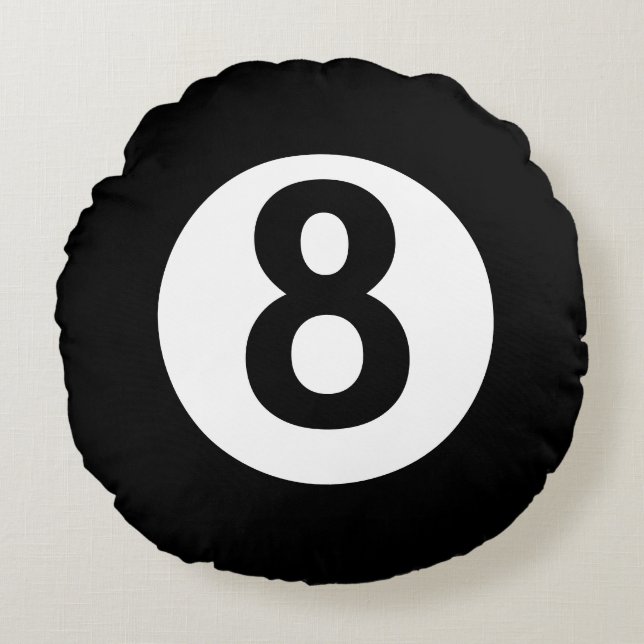 EIght Ball Rundes Kissen (Vorderseite)