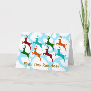 Eight Tiny Reindeer Feiertagskarte