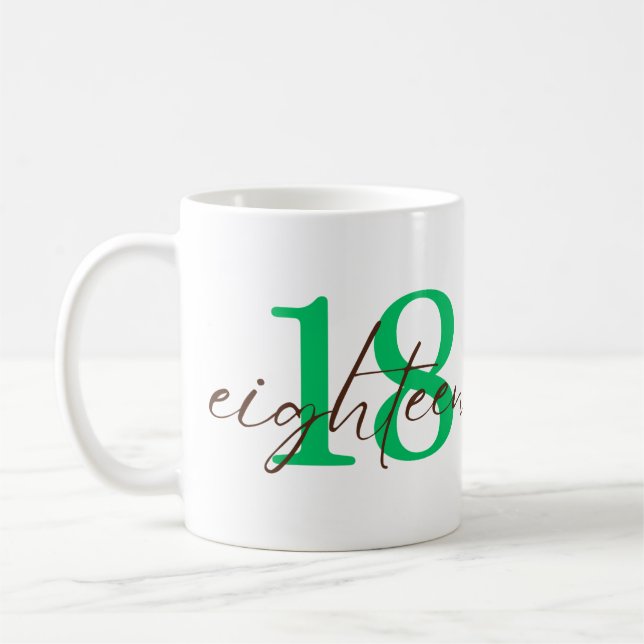 Eighteenth Year with Personalization Kaffeetasse (Links)
