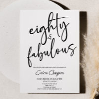 Eighty & Fabulous Minimal 80th Birthday Party