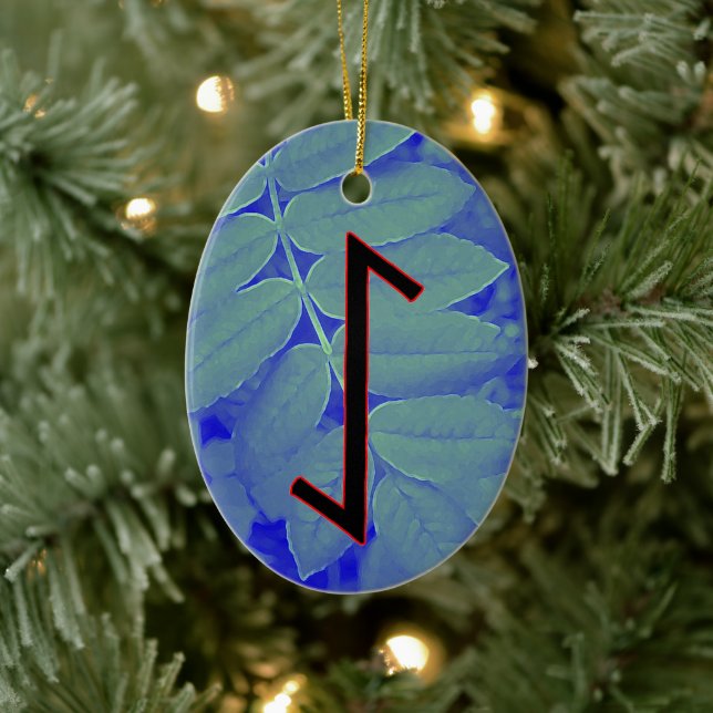 Eihwaz Viking Rune Yule Ornement - Centré Persev (Arbre)